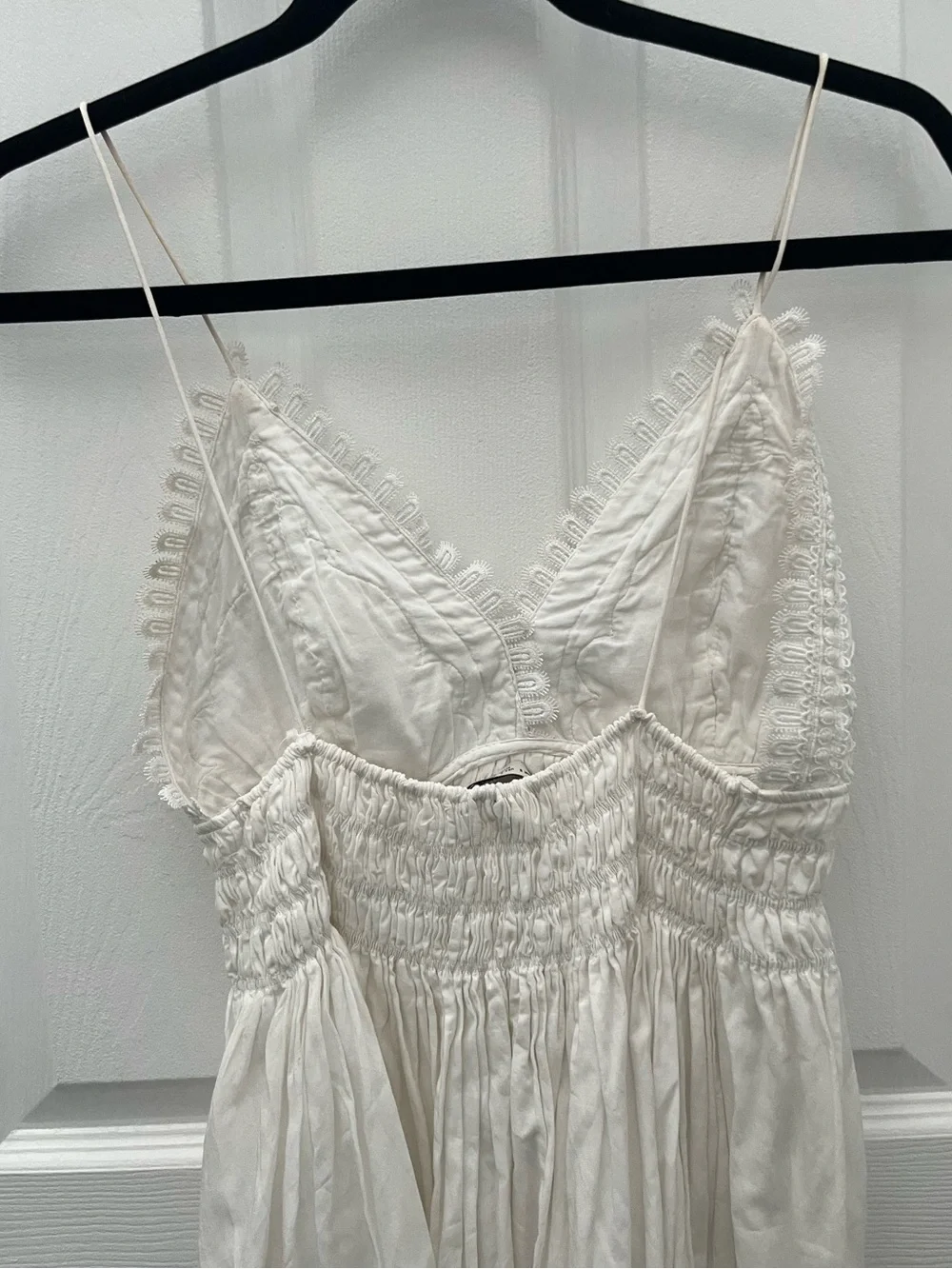 Zara White Crochet Bodice Spaghetti Strap Top - Picture 8 of 14